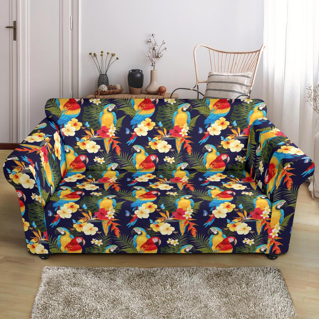 Parrot Themed Design Loveseat Slipcover-JTAMIGO.COM