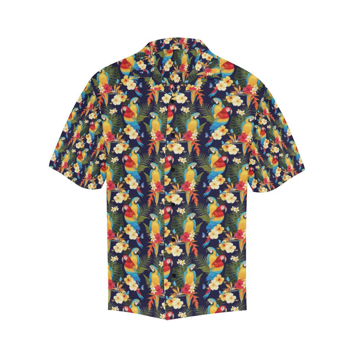Parrot Themed Design Men Aloha Hawaiian Shirt