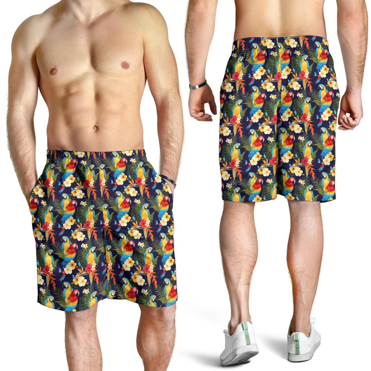 Parrot Themed Design Mens Shorts-JTAMIGO.COM