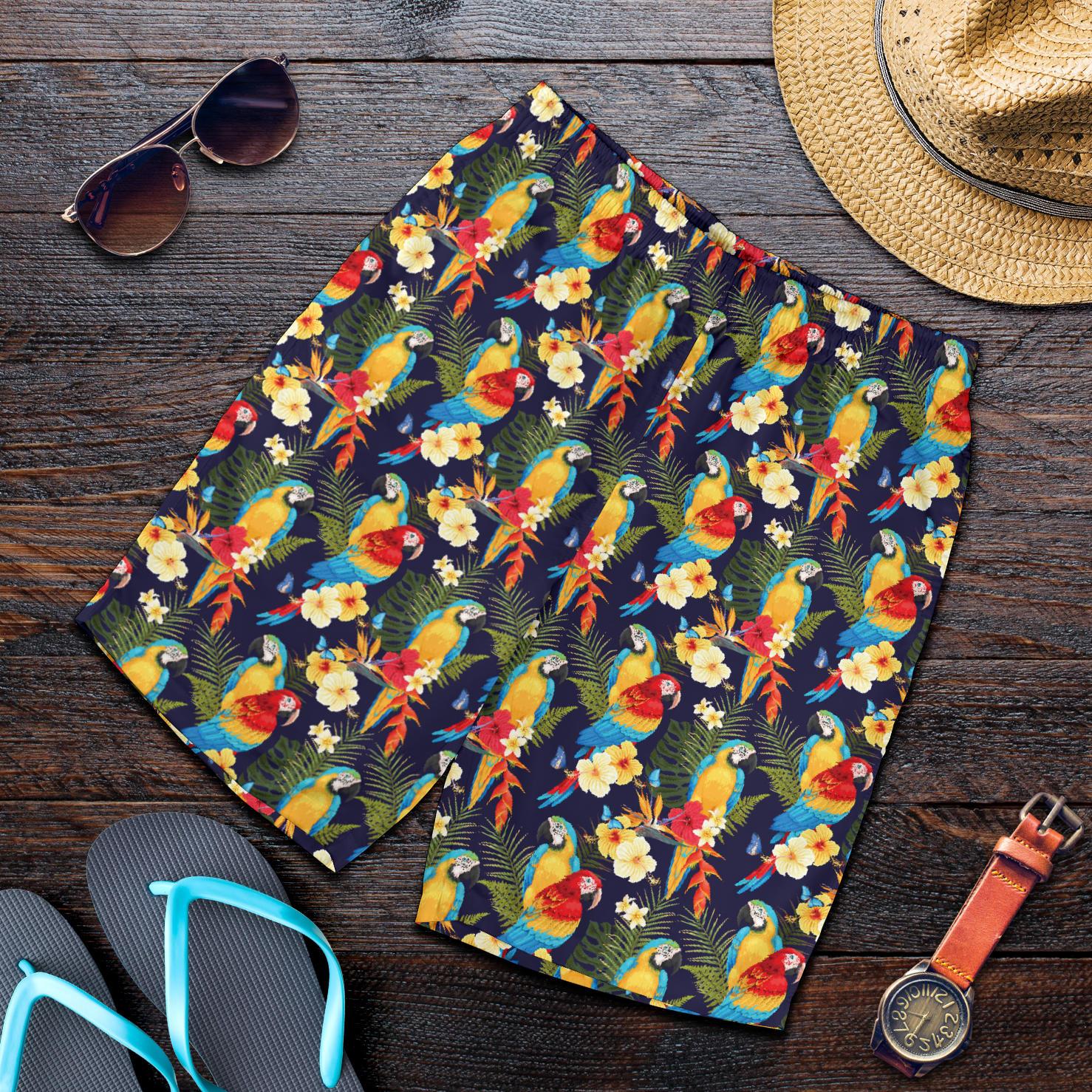 Parrot Themed Design Mens Shorts-JTAMIGO.COM