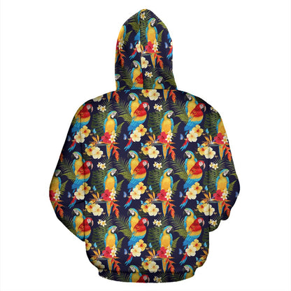 Parrot Themed Design Pullover Hoodie