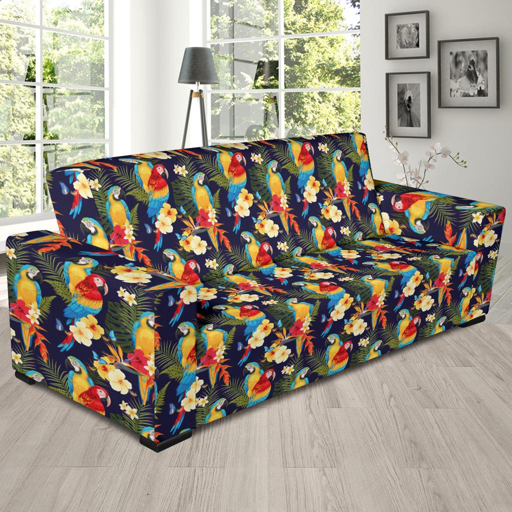 Parrot Themed Design Sofa Slipcover-JTAMIGO.COM