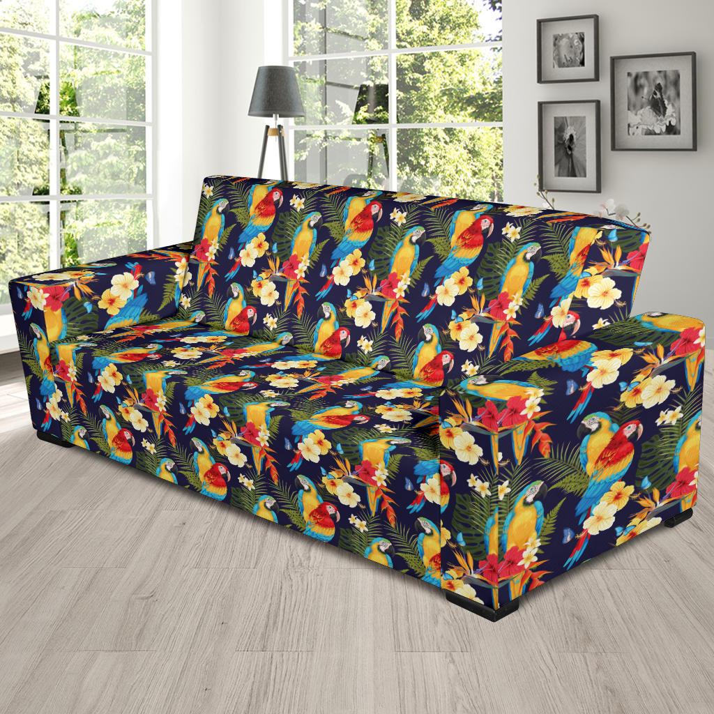 Parrot Themed Design Sofa Slipcover-JTAMIGO.COM