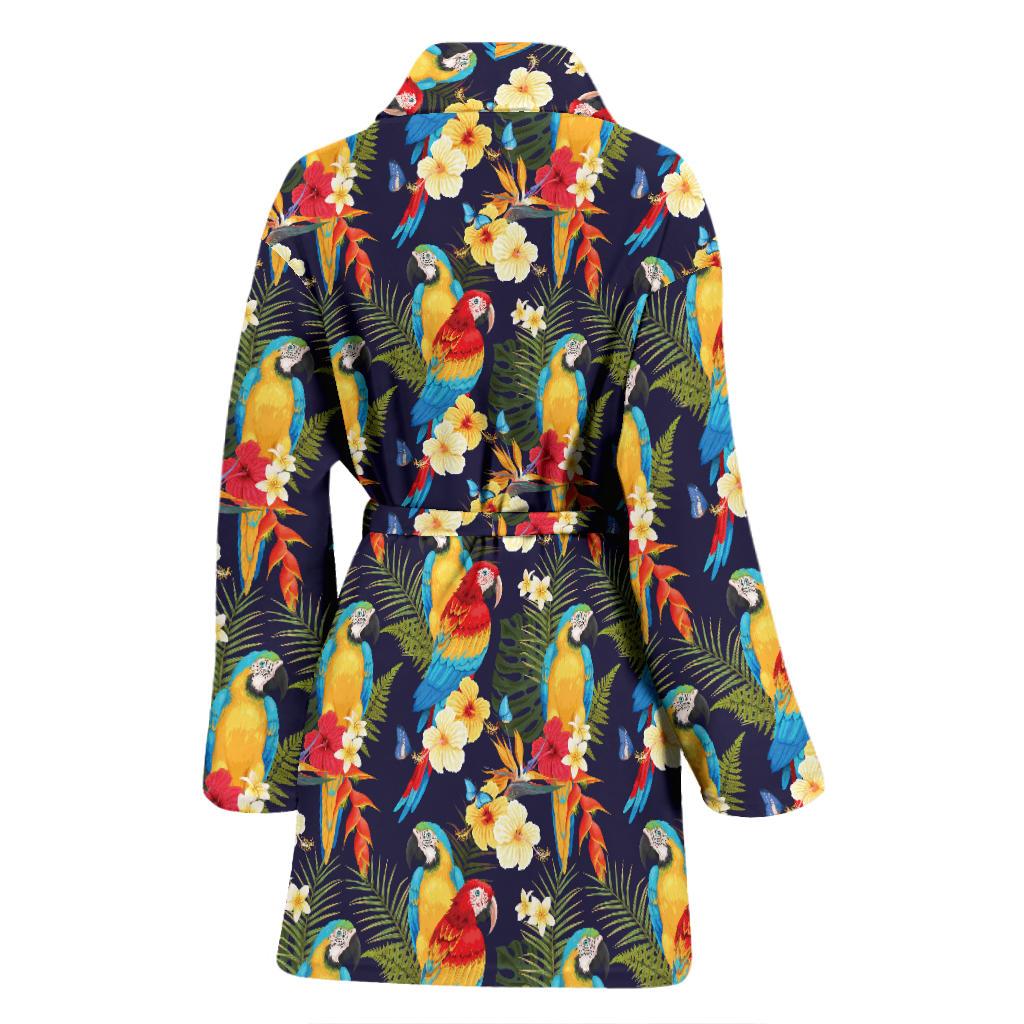Parrot Themed Design Women Bath Robe-JTAMIGO.COM