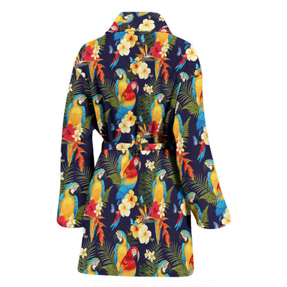 Parrot Themed Design Women Bath Robe-JTAMIGO.COM