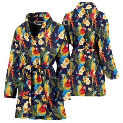 Parrot Themed Design Women Bath Robe-JTAMIGO.COM