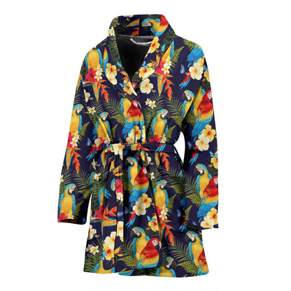 Parrot Themed Design Women Bath Robe-JTAMIGO.COM