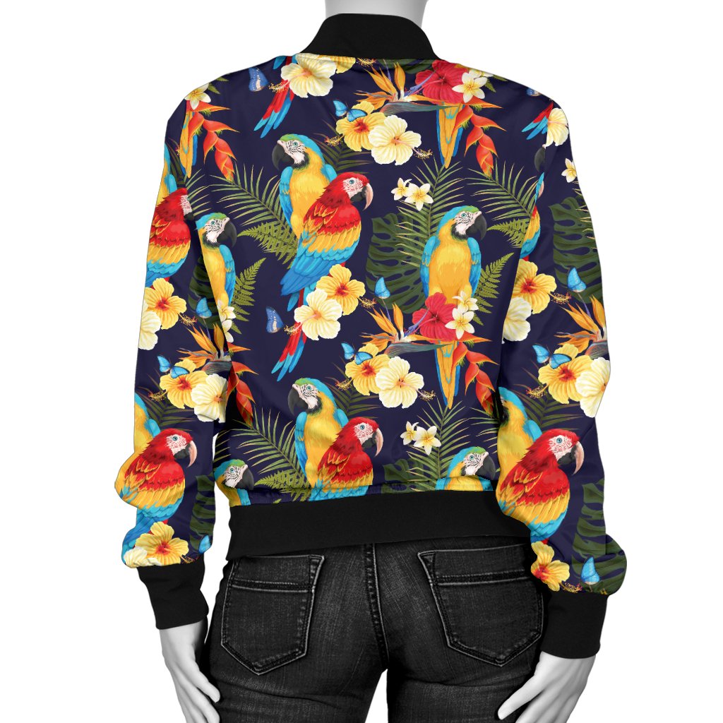 Parrot Themed Design Women Casual Bomber Jacket