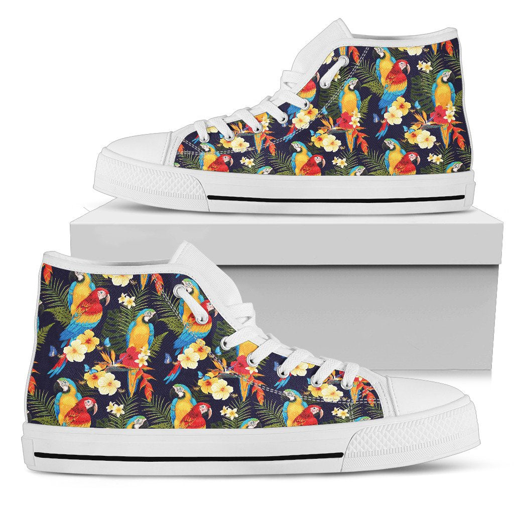 Parrot Themed Design Women High Top Shoes