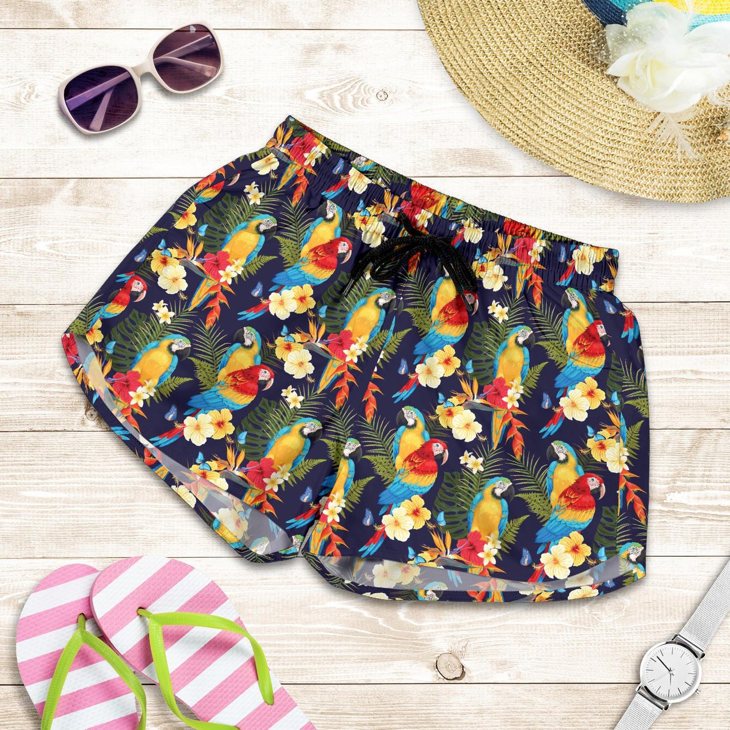 Parrot Themed Design Women Shorts-JTAMIGO.COM
