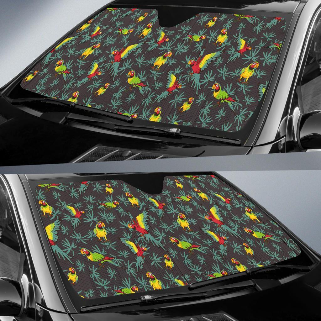 Parrot Themed Print Car Sun Shade For Windshield