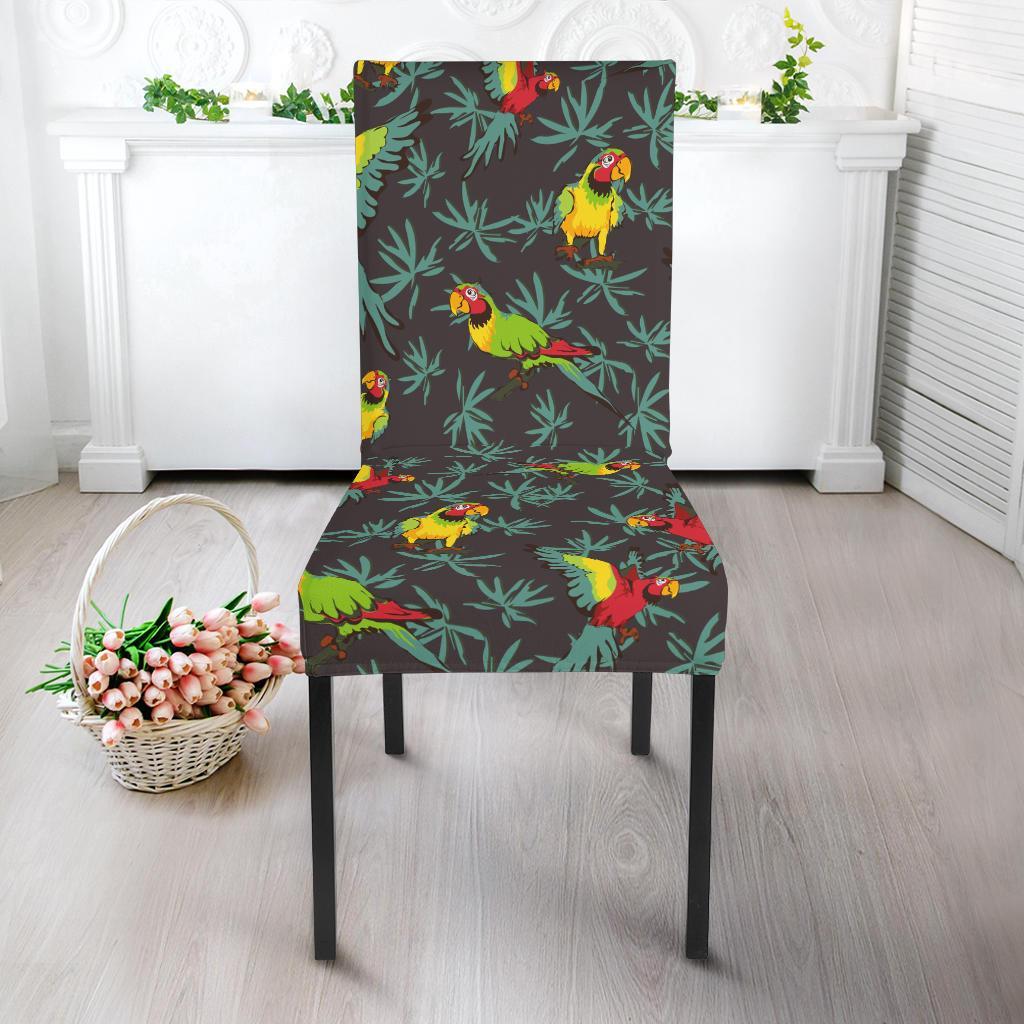 Parrot Themed Print Dining Chair Slipcover-JTAMIGO.COM
