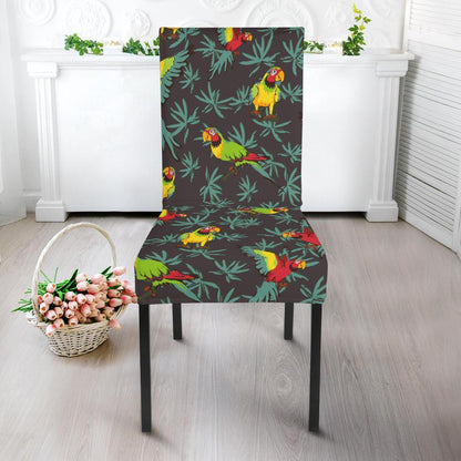 Parrot Themed Print Dining Chair Slipcover-JTAMIGO.COM