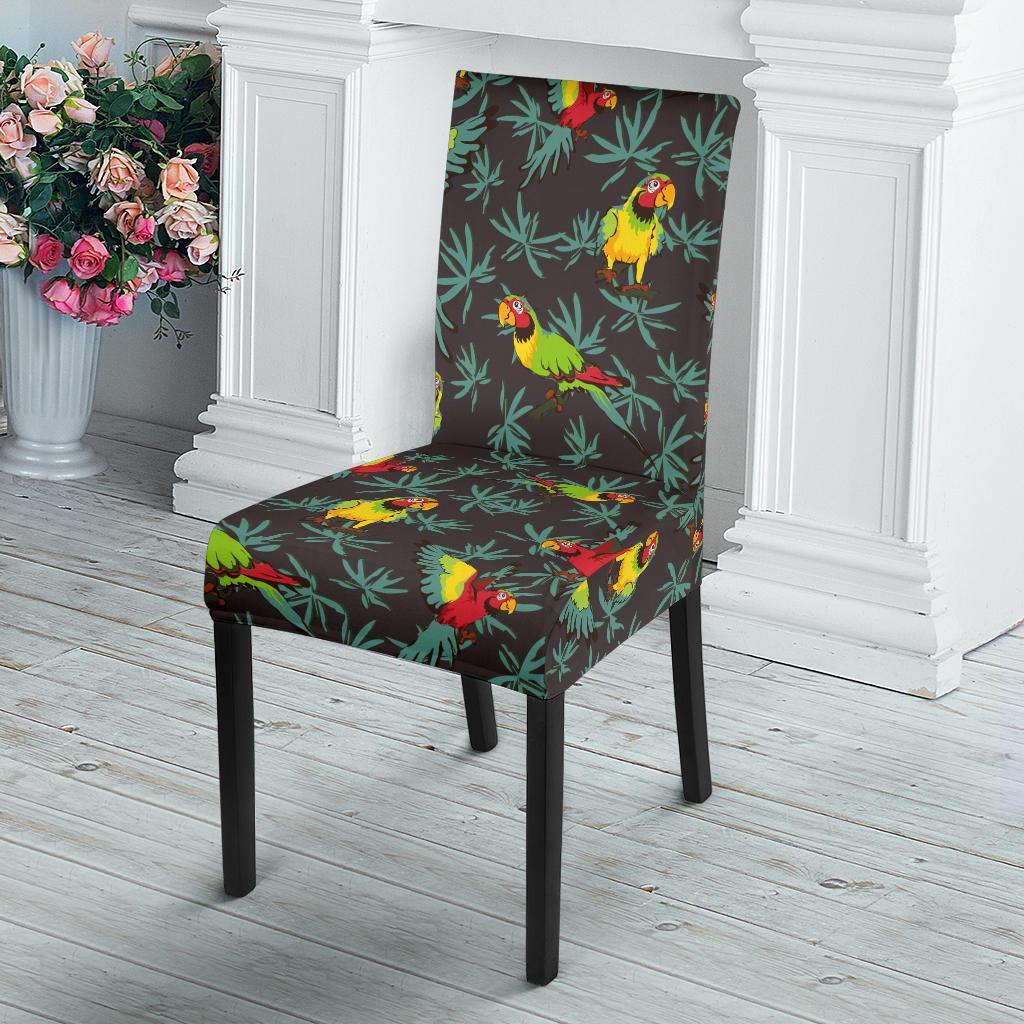 Parrot Themed Print Dining Chair Slipcover-JTAMIGO.COM