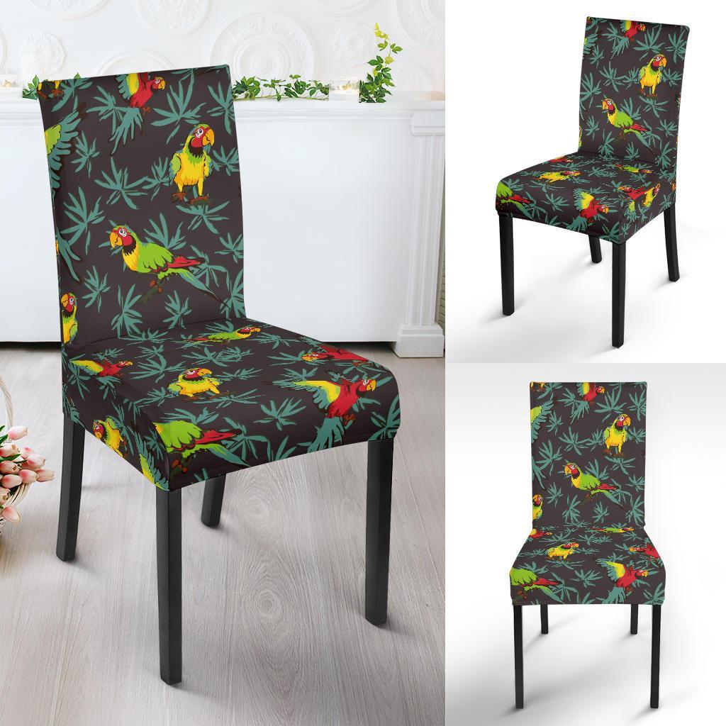 Parrot Themed Print Dining Chair Slipcover-JTAMIGO.COM