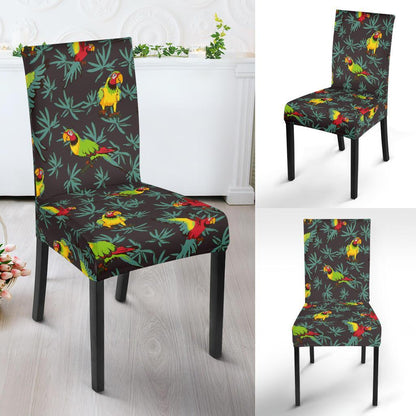 Parrot Themed Print Dining Chair Slipcover-JTAMIGO.COM