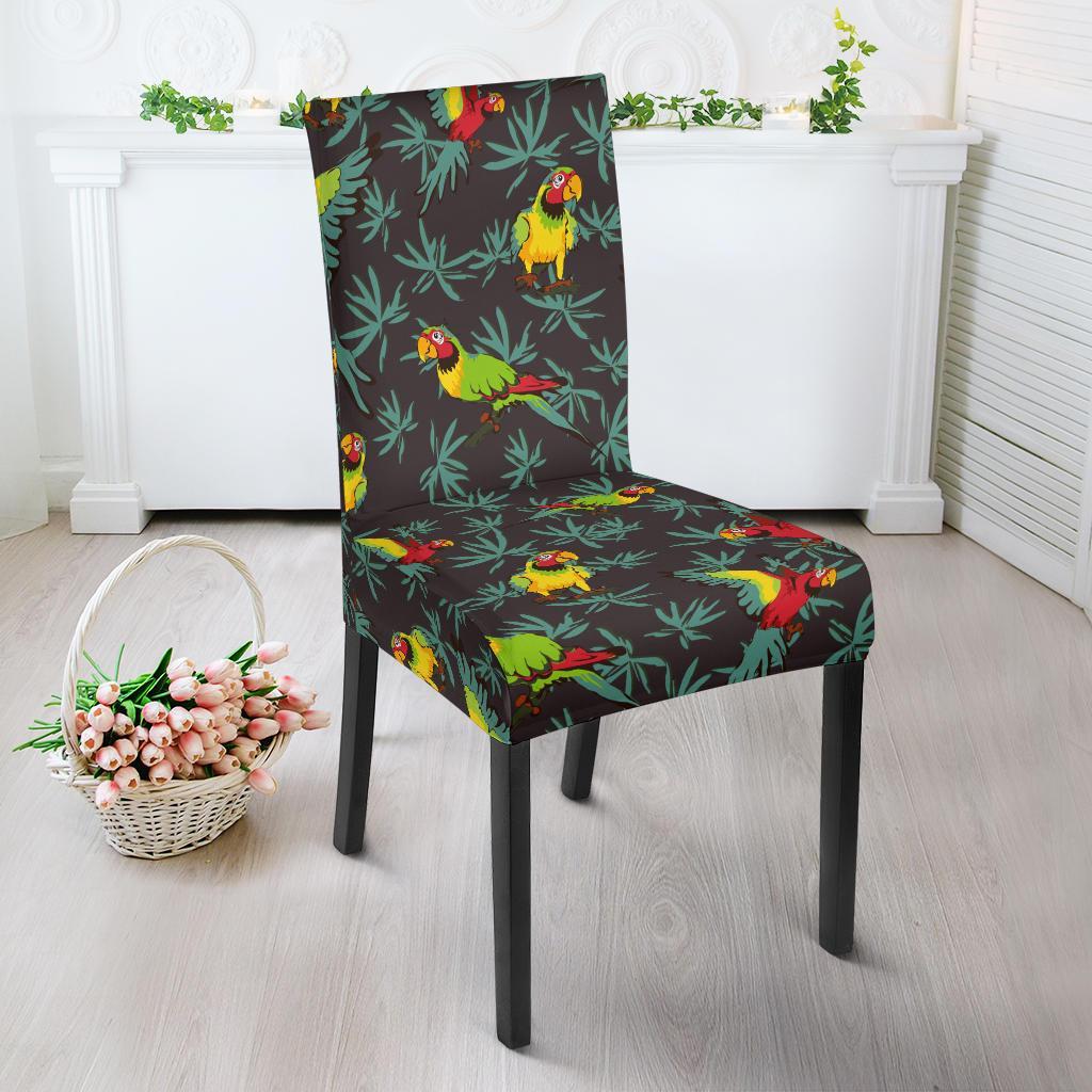 Parrot Themed Print Dining Chair Slipcover-JTAMIGO.COM