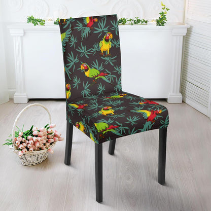 Parrot Themed Print Dining Chair Slipcover-JTAMIGO.COM