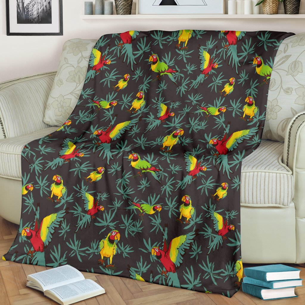 Parrot Themed Print Fleece Blanket