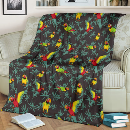 Parrot Themed Print Fleece Blanket
