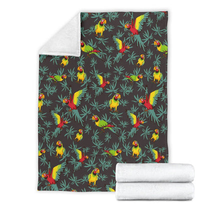 Parrot Themed Print Fleece Blanket