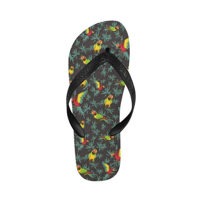 Parrot Themed Print Flip Flops-JTAMIGO.COM