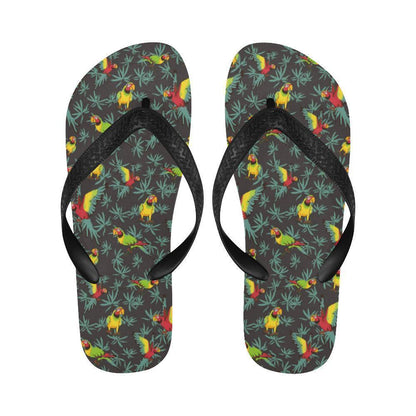 Parrot Themed Print Flip Flops-JTAMIGO.COM
