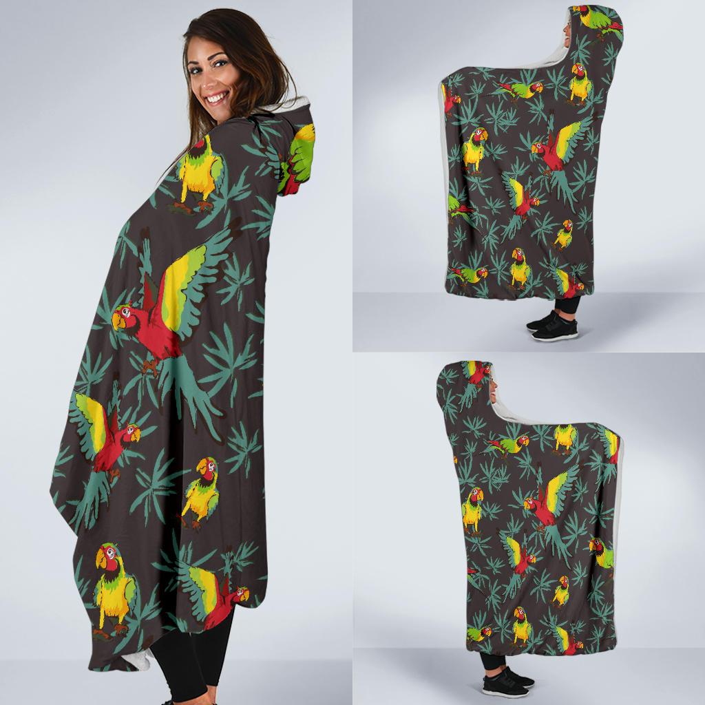 Parrot Themed Print Hooded Blanket-JTAMIGO.COM