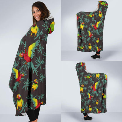 Parrot Themed Print Hooded Blanket-JTAMIGO.COM