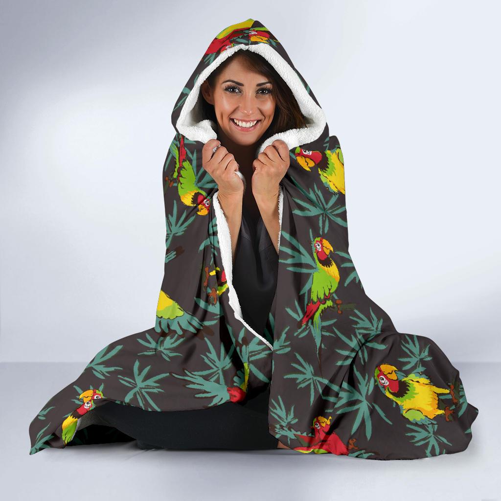 Parrot Themed Print Hooded Blanket-JTAMIGO.COM