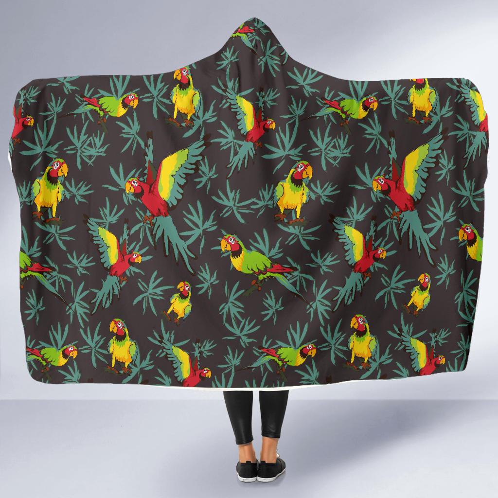 Parrot Themed Print Hooded Blanket-JTAMIGO.COM
