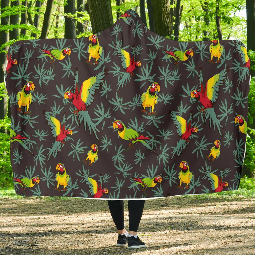 Parrot Themed Print Hooded Blanket-JTAMIGO.COM