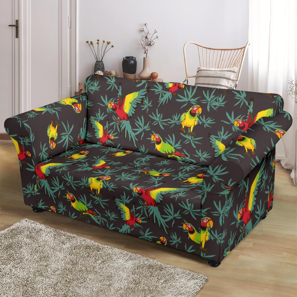 Parrot Themed Print Loveseat Slipcover-JTAMIGO.COM