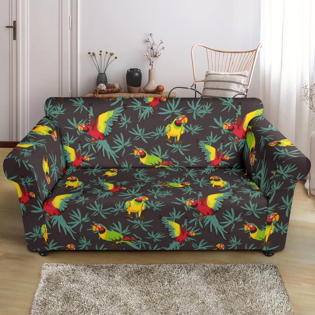 Parrot Themed Print Loveseat Slipcover-JTAMIGO.COM
