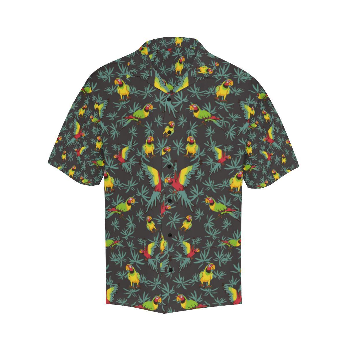 Parrot Themed Print Men Aloha Hawaiian Shirt