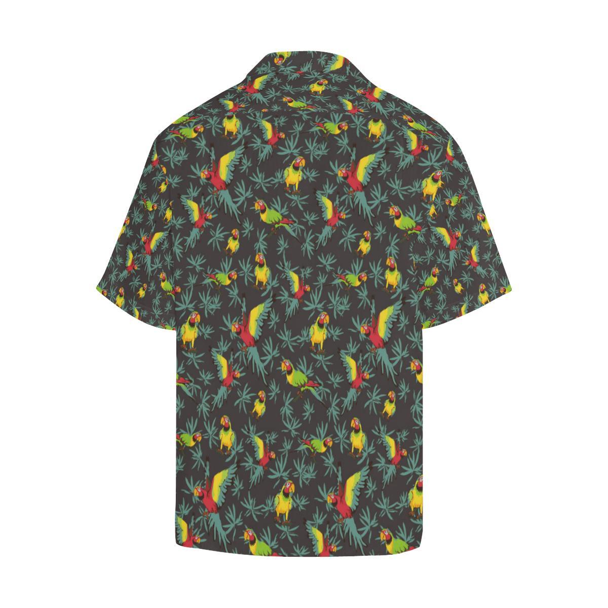 Parrot Themed Print Men Aloha Hawaiian Shirt