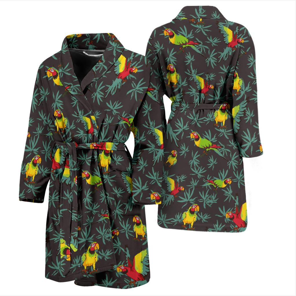 Parrot Themed Print Men Bath Robe-JTAMIGO.COM