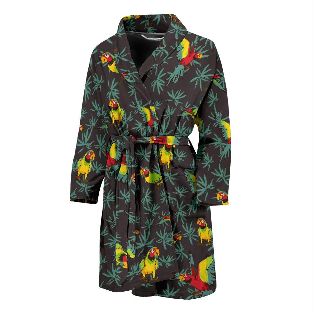 Parrot Themed Print Men Bath Robe-JTAMIGO.COM