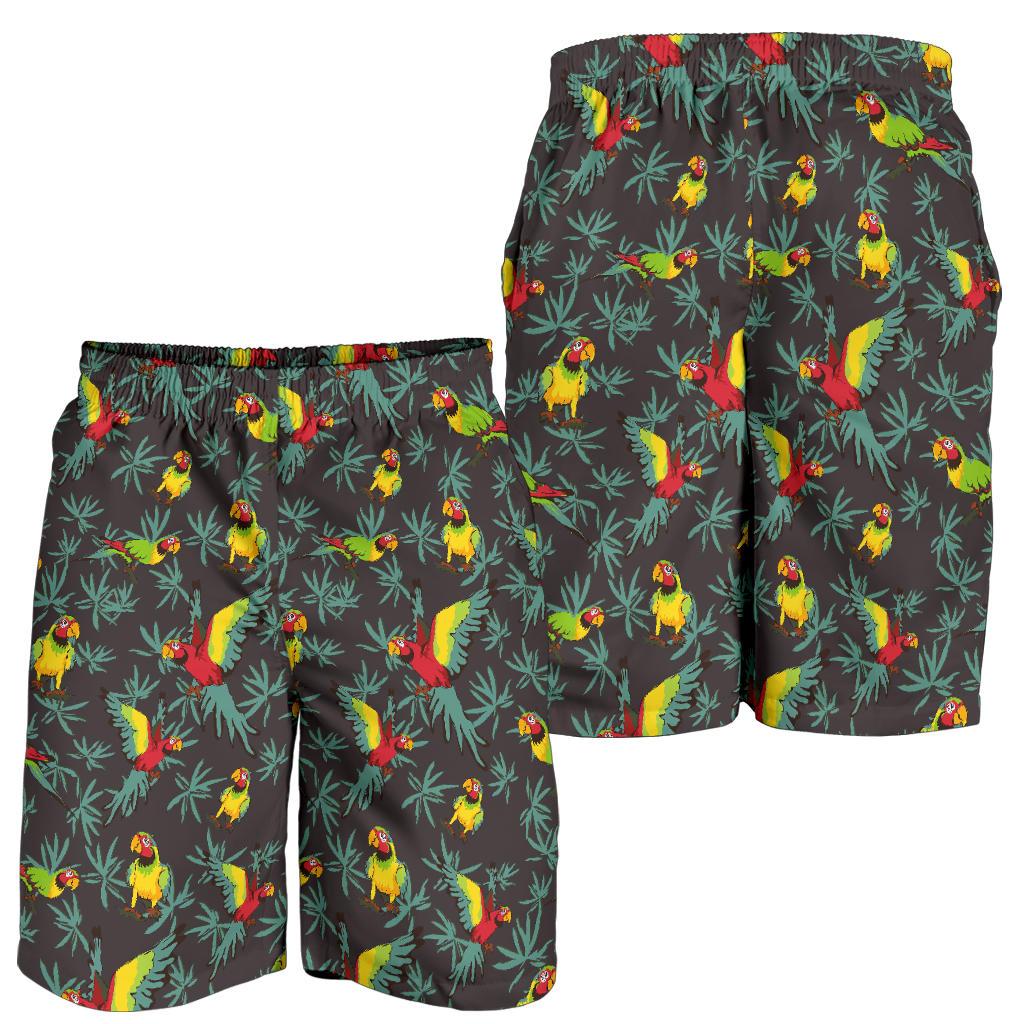 Parrot Themed Print Mens Shorts-JTAMIGO.COM