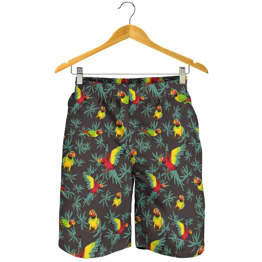 Parrot Themed Print Mens Shorts-JTAMIGO.COM