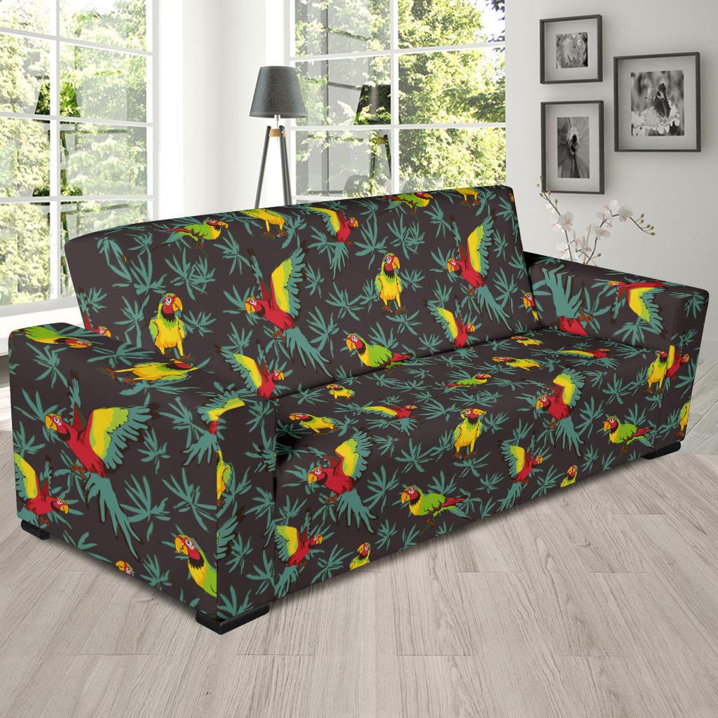 Parrot Themed Print Sofa Slipcover-JTAMIGO.COM