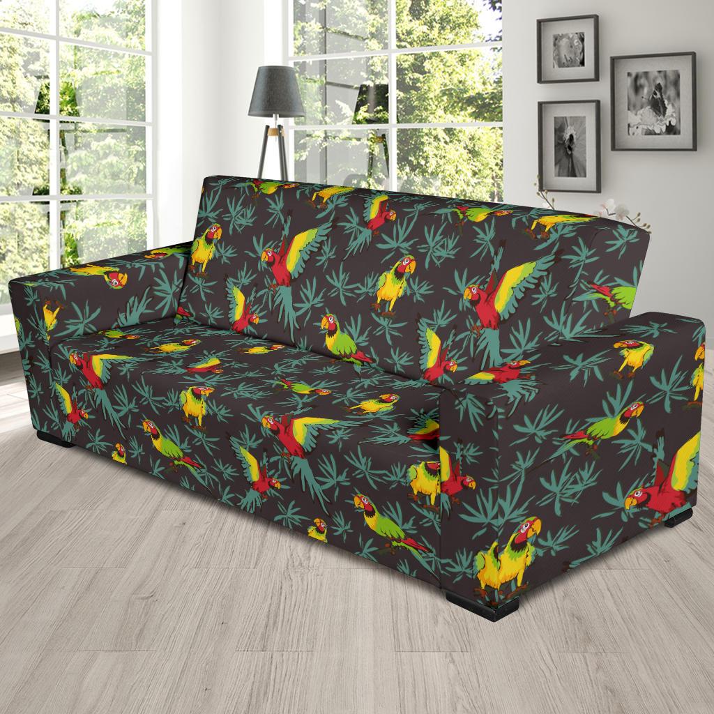 Parrot Themed Print Sofa Slipcover-JTAMIGO.COM