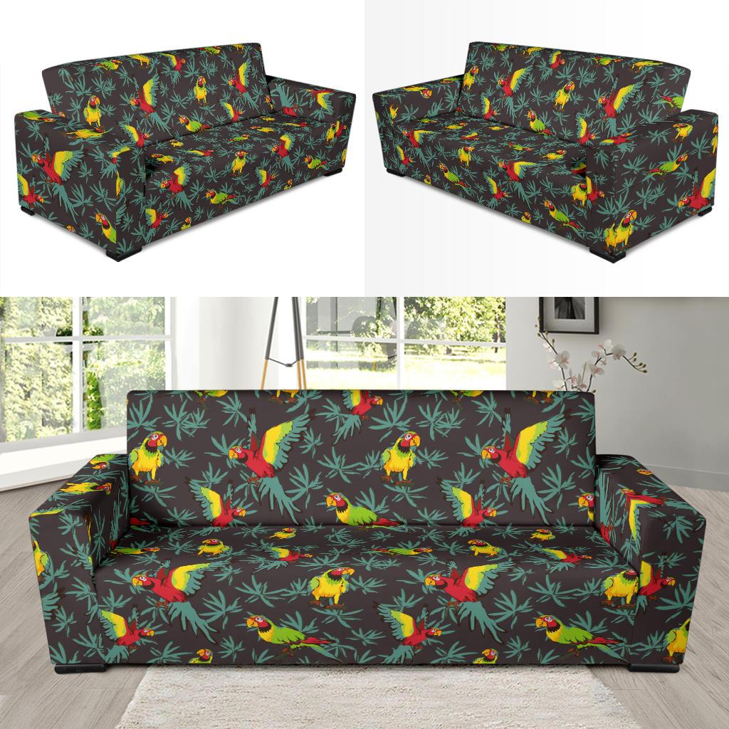 Parrot Themed Print Sofa Slipcover-JTAMIGO.COM