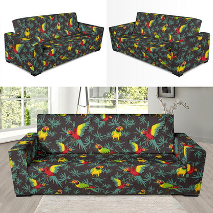 Parrot Themed Print Sofa Slipcover-JTAMIGO.COM
