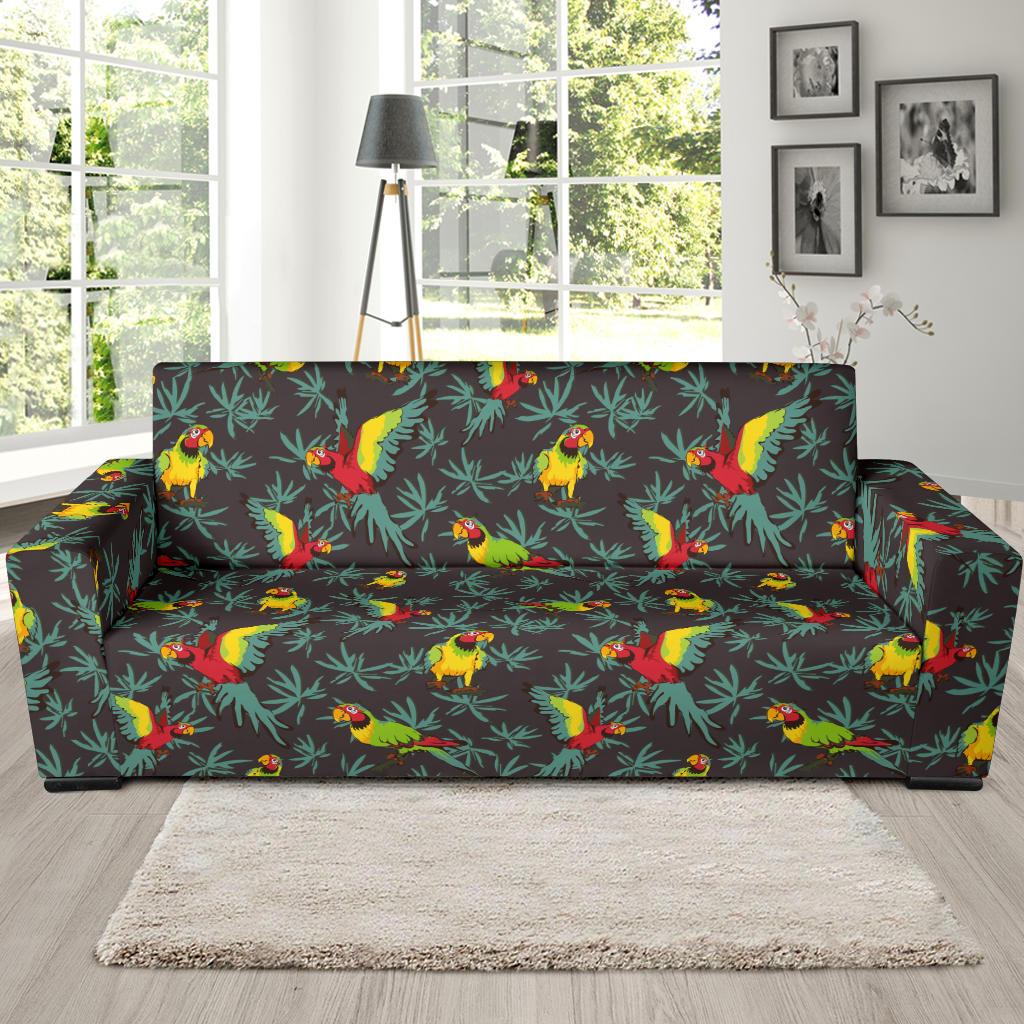 Parrot Themed Print Sofa Slipcover-JTAMIGO.COM
