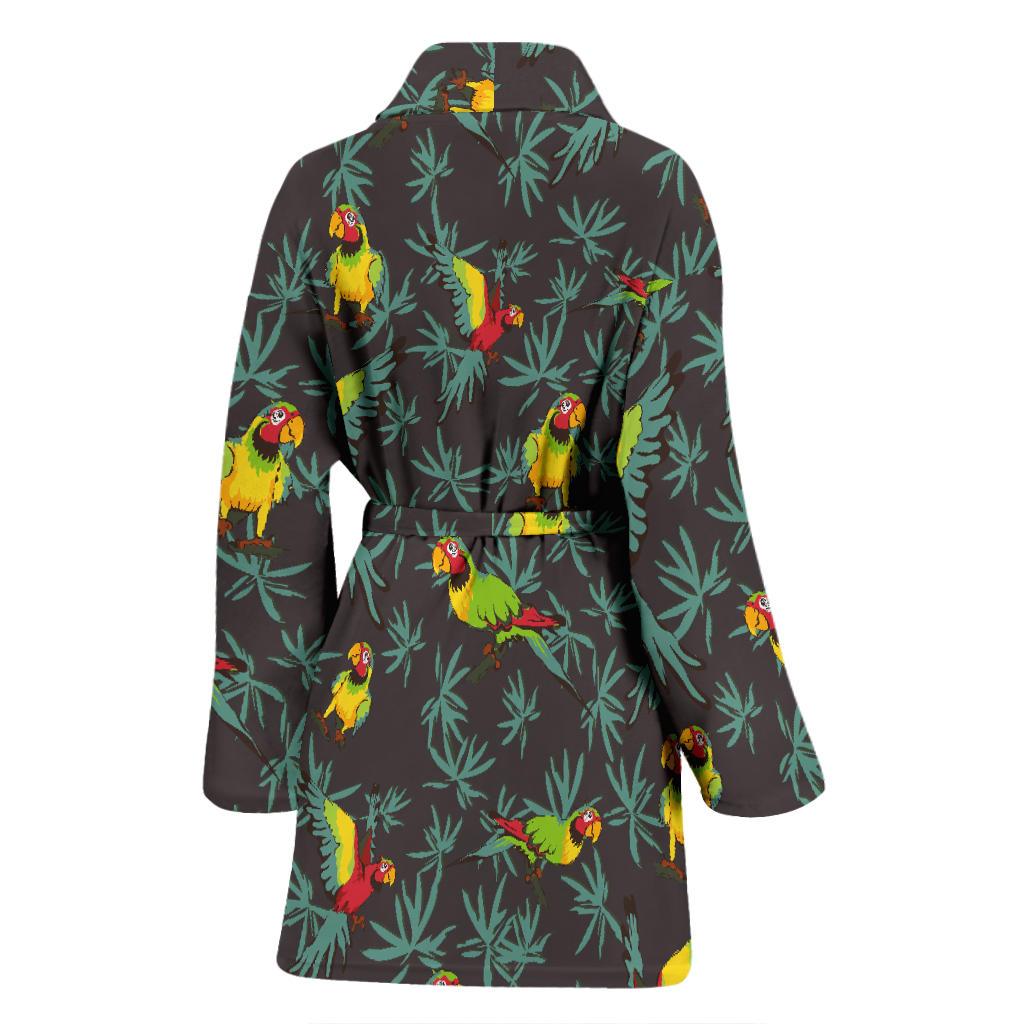 Parrot Themed Print Women Bath Robe-JTAMIGO.COM
