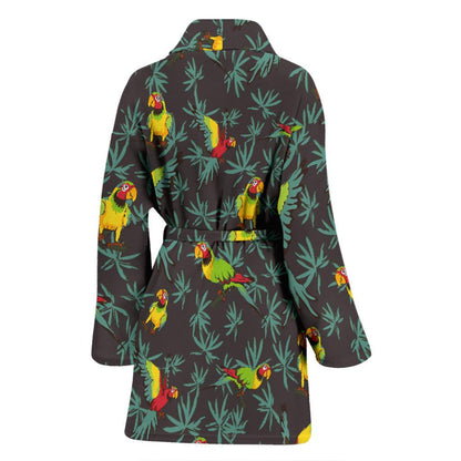 Parrot Themed Print Women Bath Robe-JTAMIGO.COM