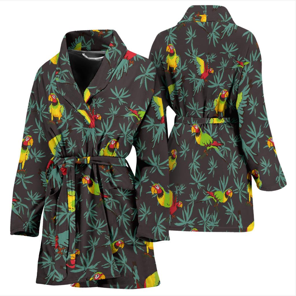 Parrot Themed Print Women Bath Robe-JTAMIGO.COM