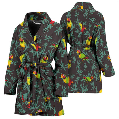 Parrot Themed Print Women Bath Robe-JTAMIGO.COM