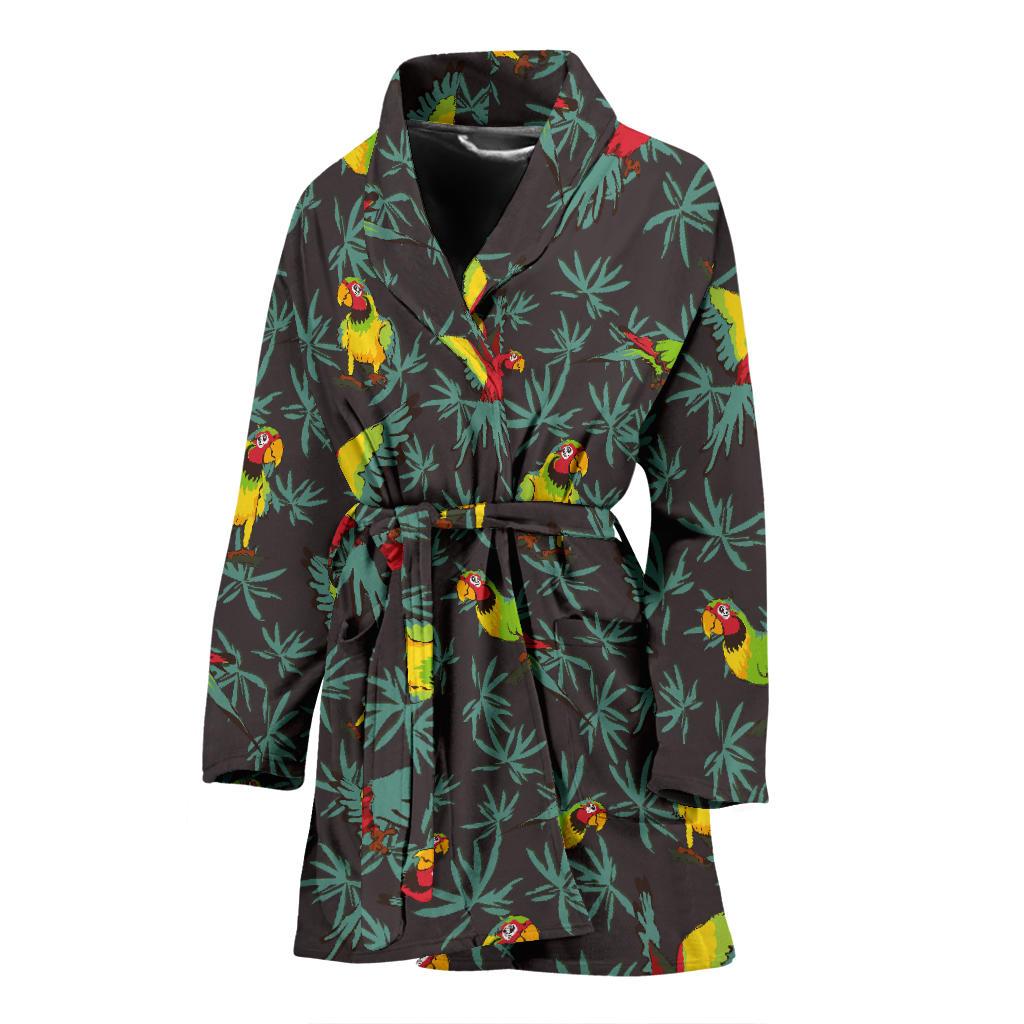 Parrot Themed Print Women Bath Robe-JTAMIGO.COM